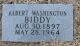 Albert Washington Biddy Gravestone