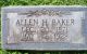 Allen H Baker Gravestone