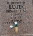 Donald J Baxter Sr Gravestone