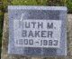 Ruth (Robinson) Baker Gravestone